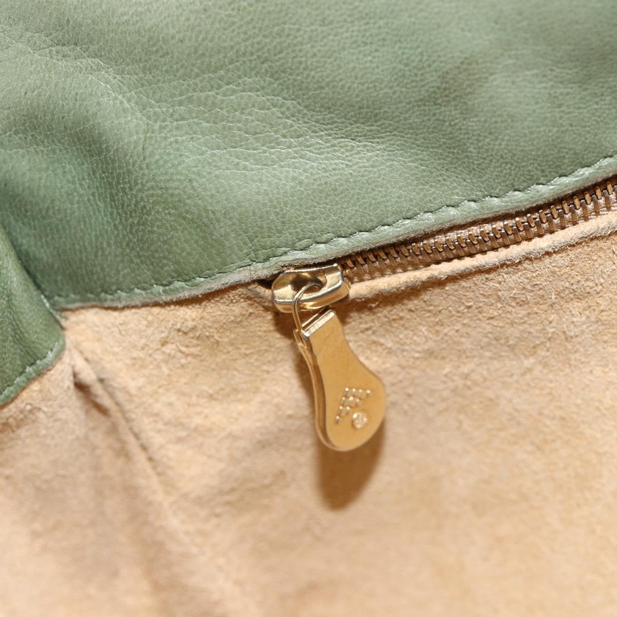 BOTTEGA VENETA INTRECCIATO Shoulder Bag Leather Khaki Gold Auth BSZ346