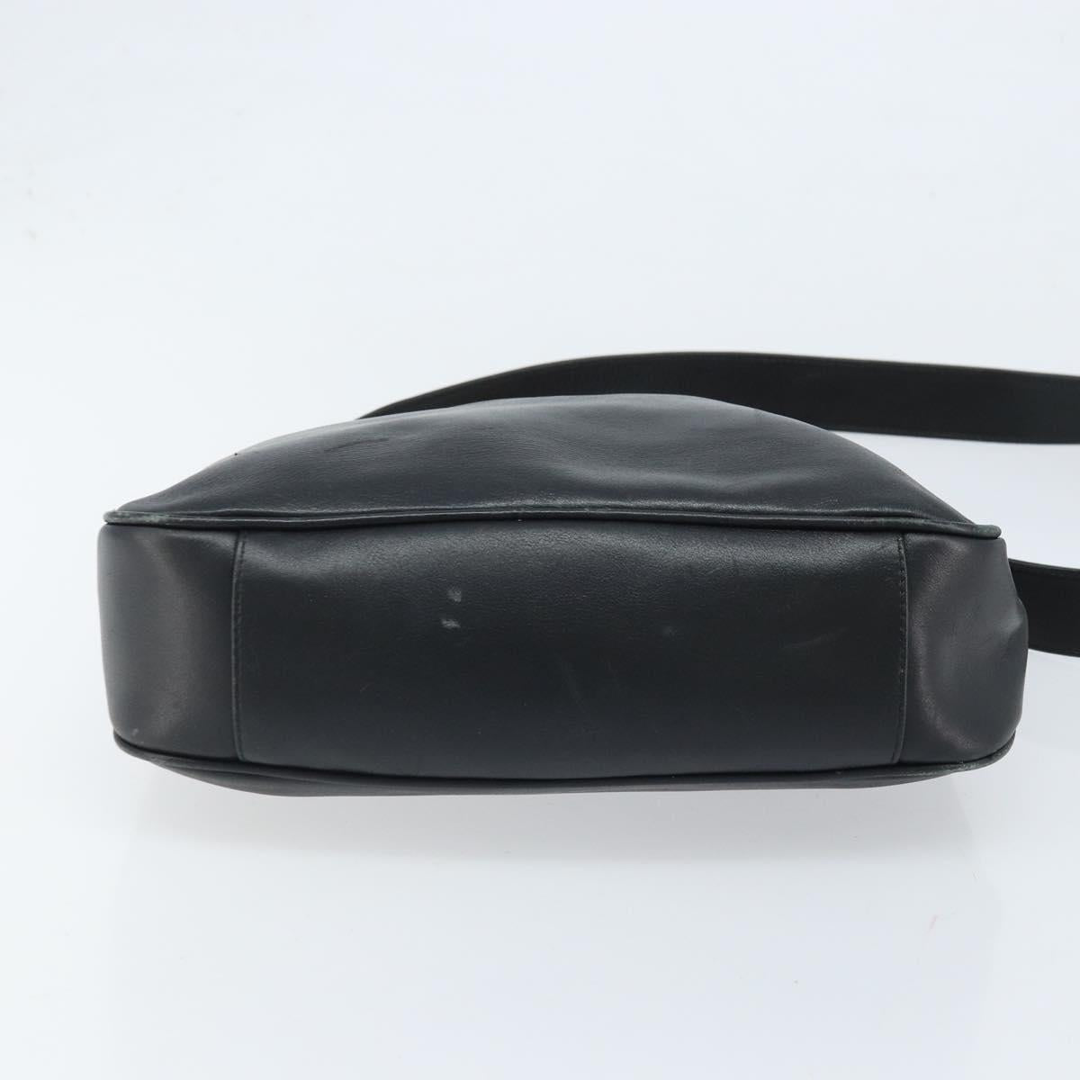 GUCCI Bamboo Hand Bag Leather 2way Black Gold 001 1638 Auth BSZ349