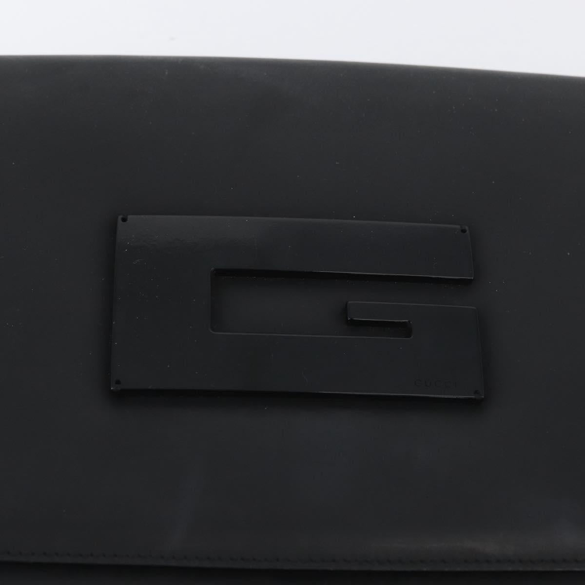 GUCCI Shoulder Bag Leather Black Silver 001 3064 Auth BSZ351