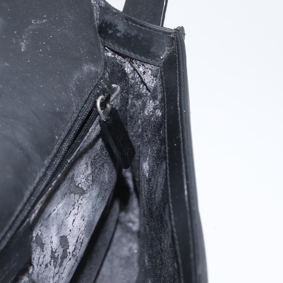 GUCCI Shoulder Bag Leather Black Silver 001 3064 Auth BSZ351