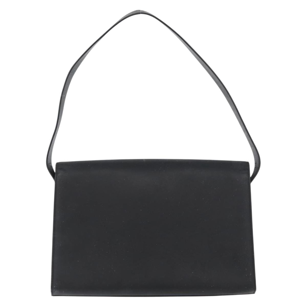 GUCCI Shoulder Bag Leather Black Silver 001 3064 Auth BSZ351