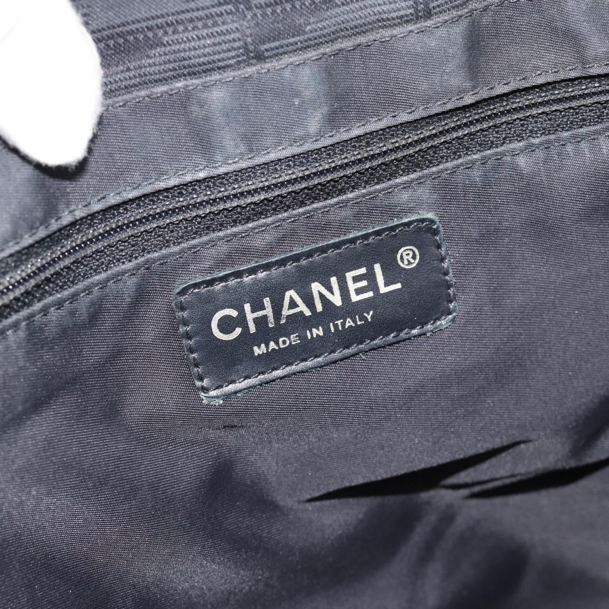 CHANEL New Travel Line Tote Bag Nylon Black Gold CC Auth BSZ356