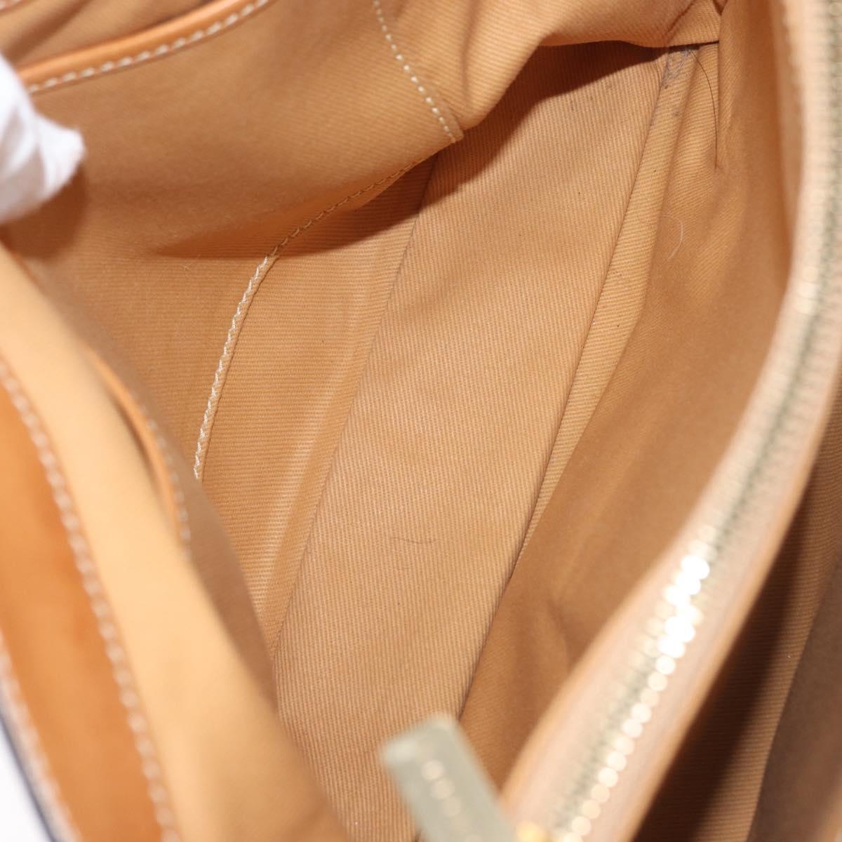 CELINE C Macadam Canvas Hand Bag Navy Gold Auth BSZ358V