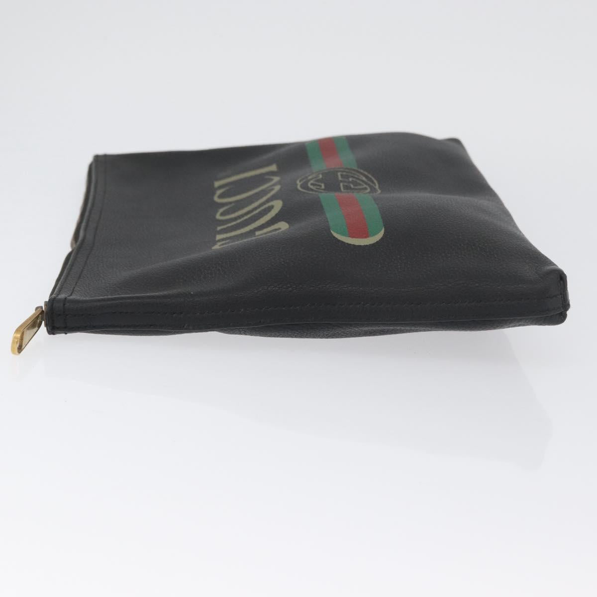 GUCCI Clutch Bag Leather Black 500981 Auth BSZ359