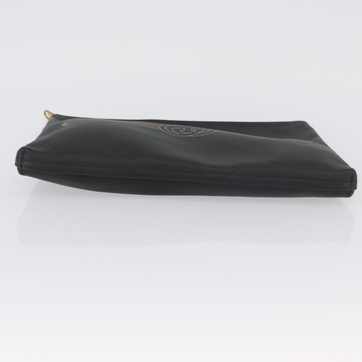 GUCCI Clutch Bag Leather Black 500981 Auth BSZ359