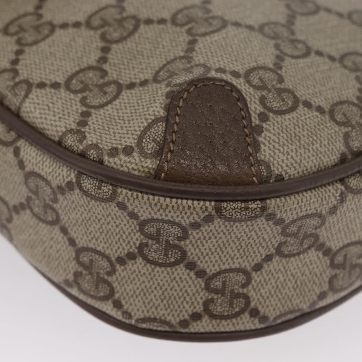 GUCCI GG Supreme Web Sherry Line Bag PVC Beige Gold 89 02 066i Auth BSZ370