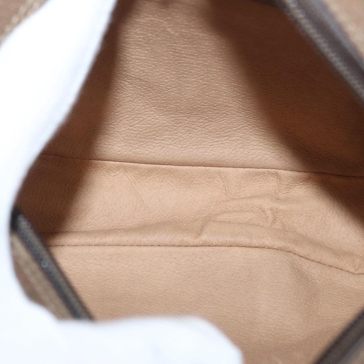 GUCCI GG Supreme Web Sherry Line Bag PVC Beige Gold 89 02 066i Auth BSZ370