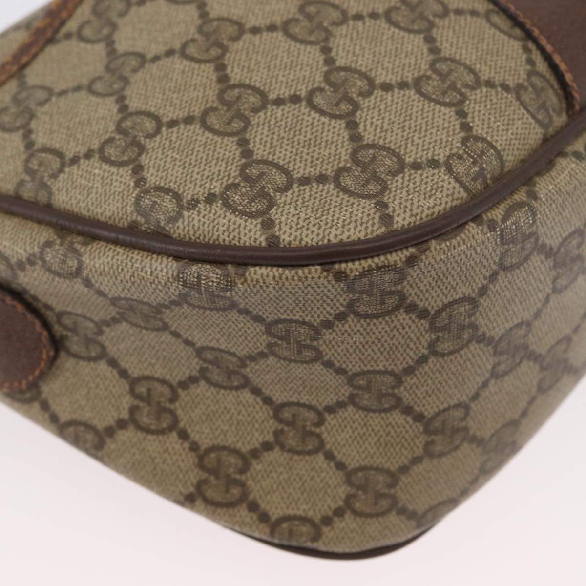 GUCCI GG Supreme Web Sherry Line Bag PVC Beige Gold 89 02 032 Auth BSZ376
