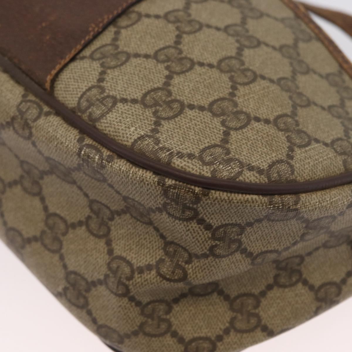 GUCCI GG Supreme Web Sherry Line Bag PVC Beige Gold 89 02 032 Auth BSZ376