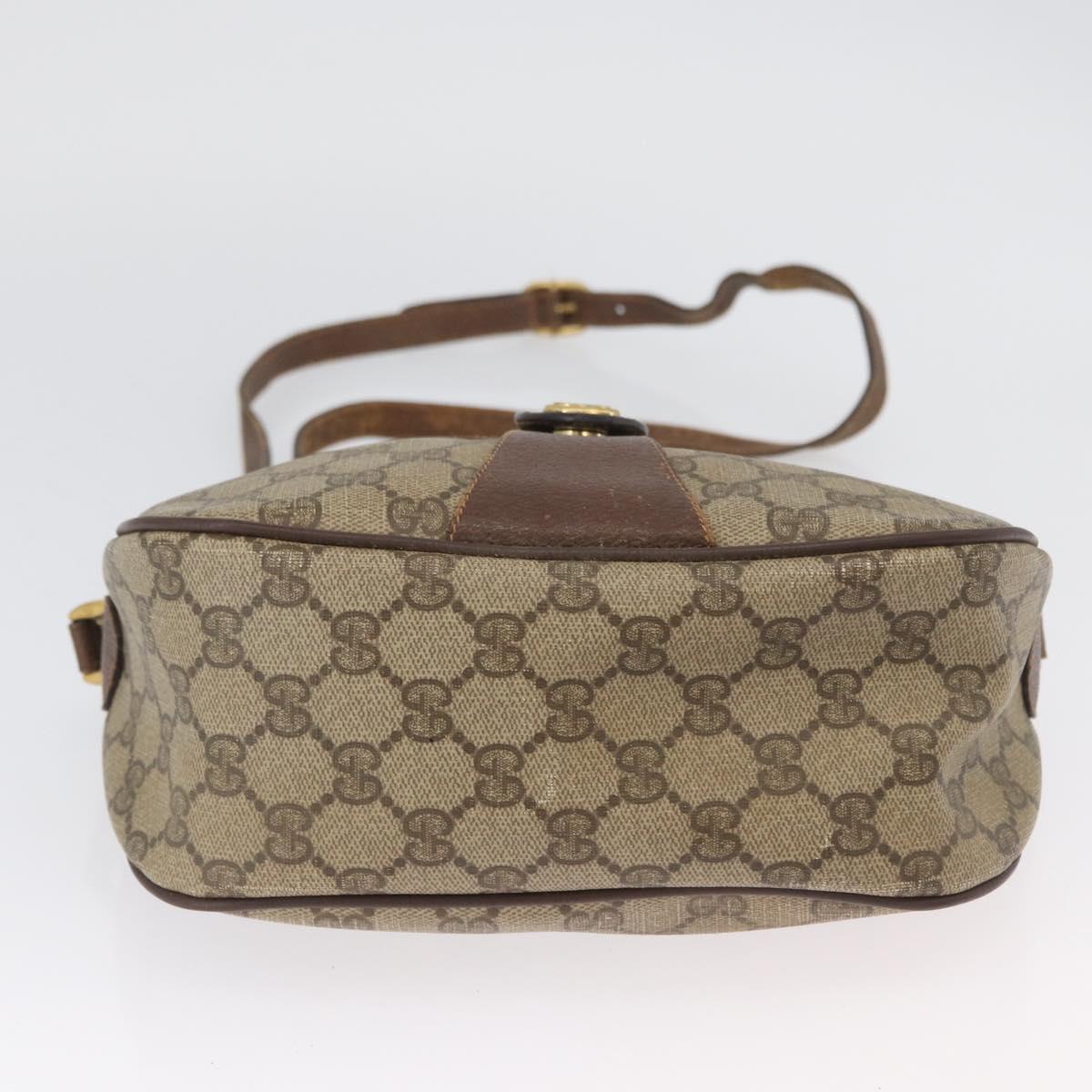 GUCCI GG Supreme Web Sherry Line Bag PVC Beige Gold 89 02 032 Auth BSZ376
