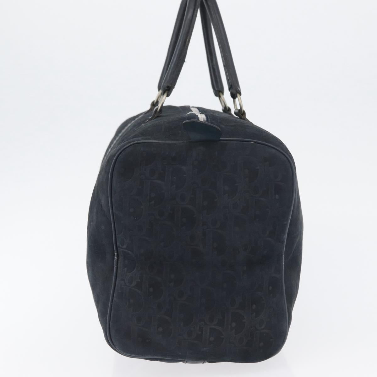 Christian Dior Trotter Canvas Hand Bag Suede Navy Silver Auth BSZ381