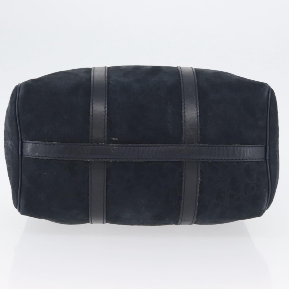 Christian Dior Trotter Canvas Hand Bag Suede Navy Silver Auth BSZ381