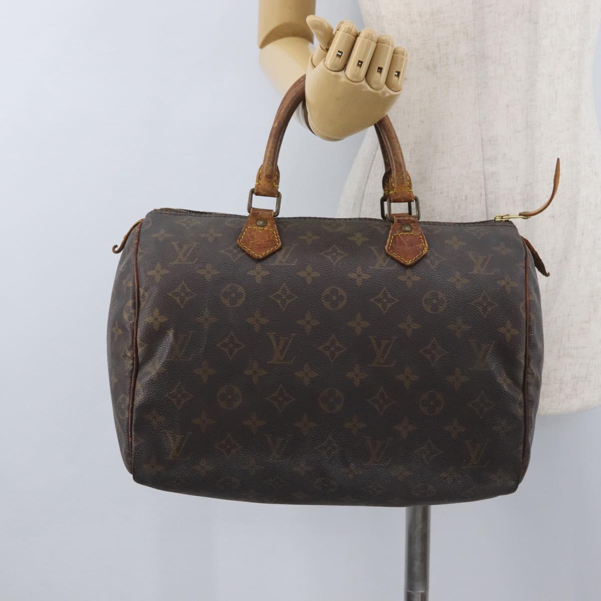 LOUIS VUITTON Monogram Speedy 30 Hand Bag M41526 LV Auth BSZ394