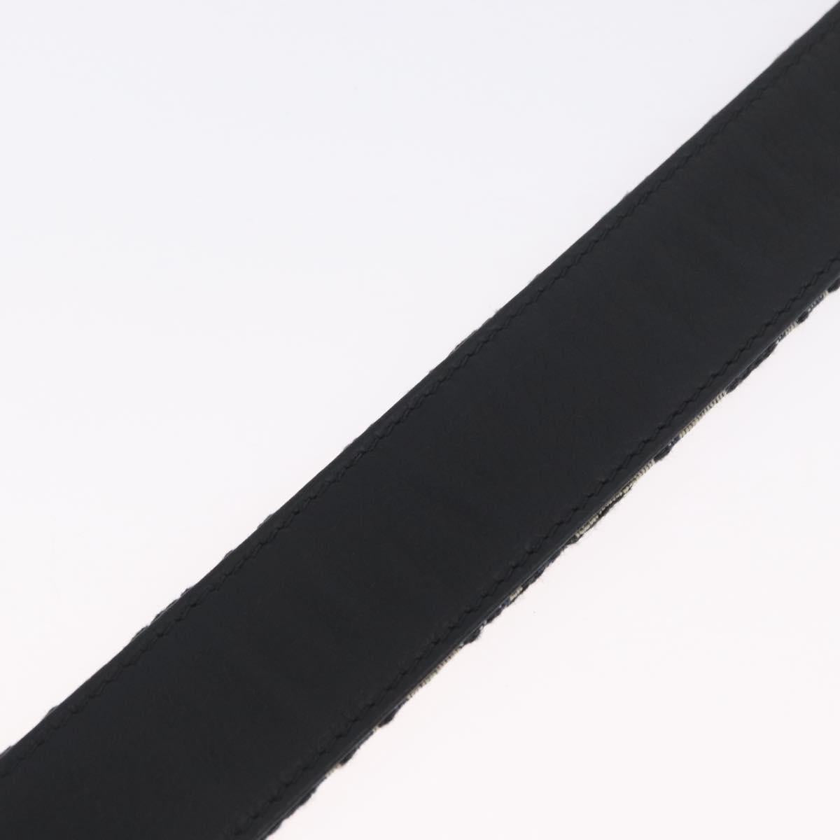 Christian Dior Oblique Trotter Canvas Belt 40.2"" Navy Silver Auth BSZ403M