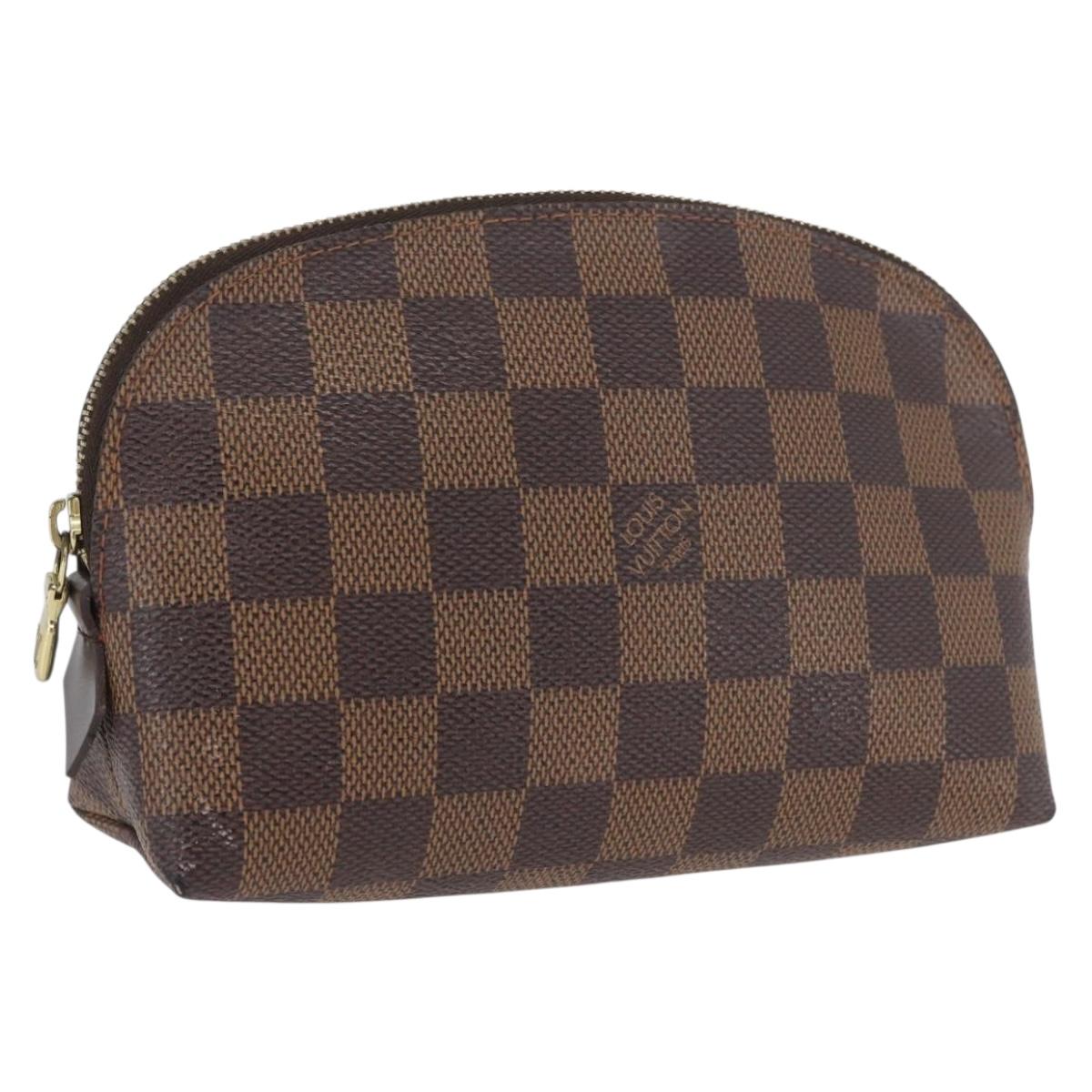 LOUIS VUITTON Damier Ebene Pochette Cosmetic PM Pouch N47516 LV Auth BSZ407