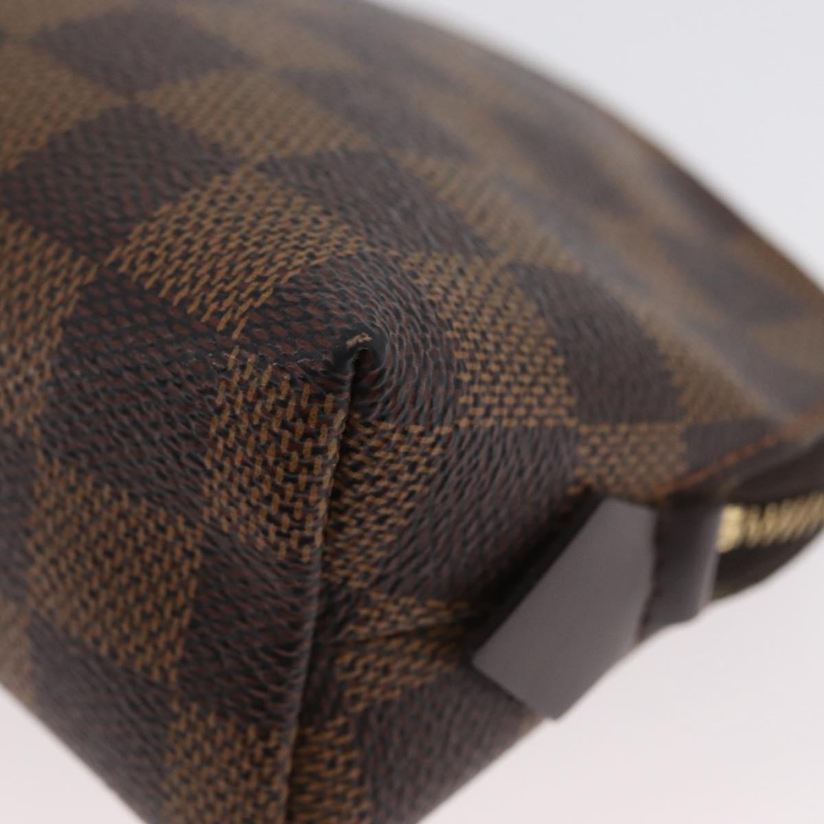 LOUIS VUITTON Damier Ebene Pochette Cosmetic PM Pouch N47516 LV Auth BSZ407