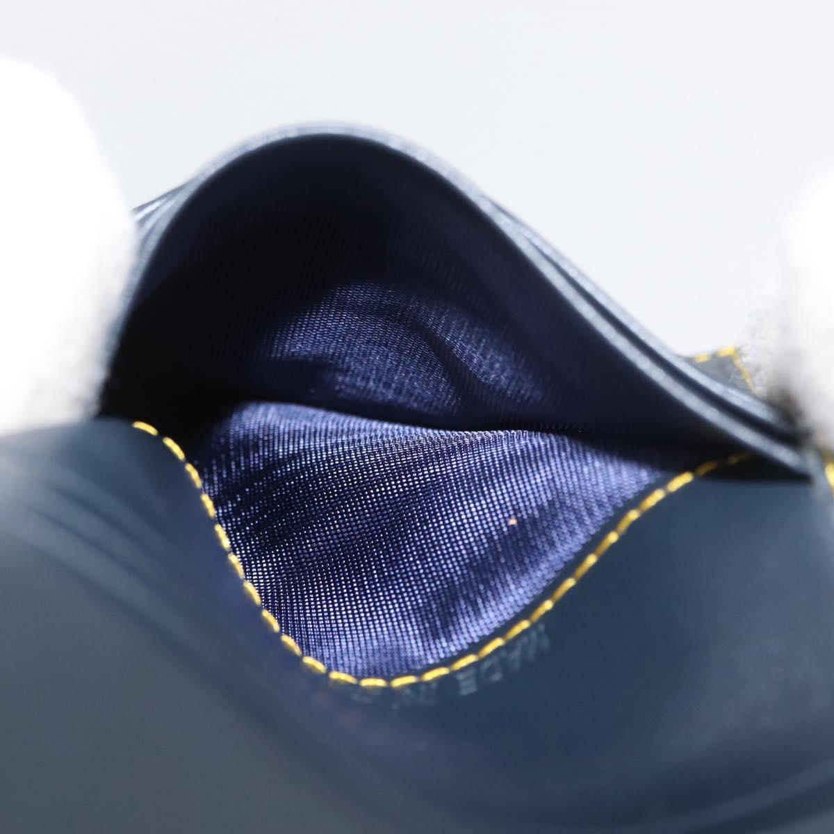 Christian Dior Trotter Canvas Wallet Navy Gold Auth BSZ409V