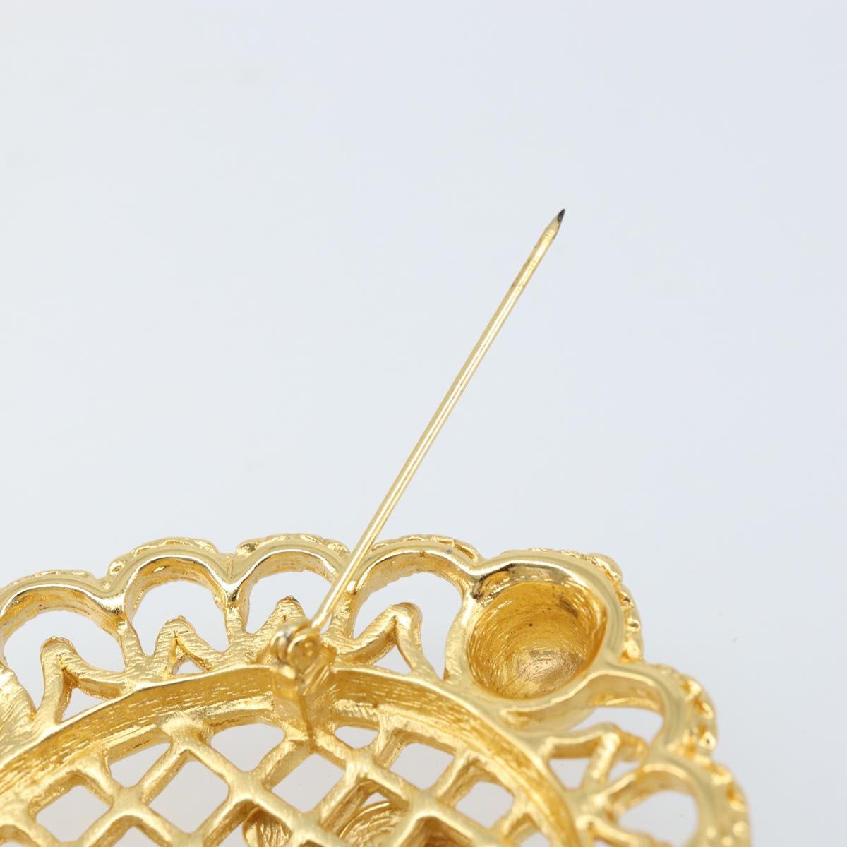 Christian Dior Brooch metal Gold Auth BSZ410V