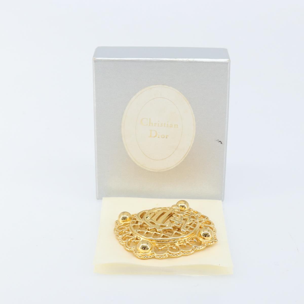 Christian Dior Brooch metal Gold Auth BSZ410V