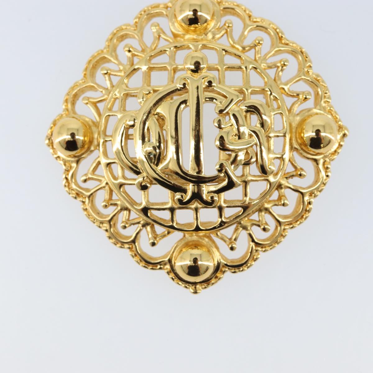 Christian Dior Brooch metal Gold Auth BSZ410V