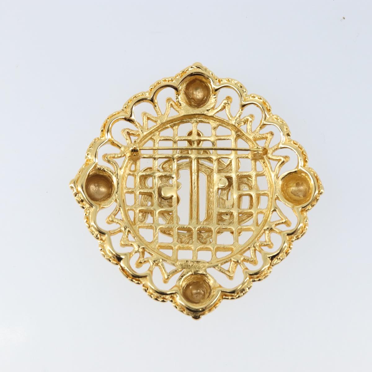 Christian Dior Brooch metal Gold Auth BSZ410V