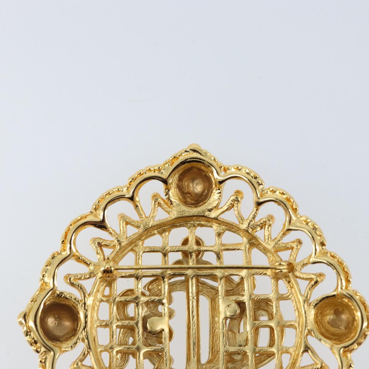 Christian Dior Brooch metal Gold Auth BSZ410V