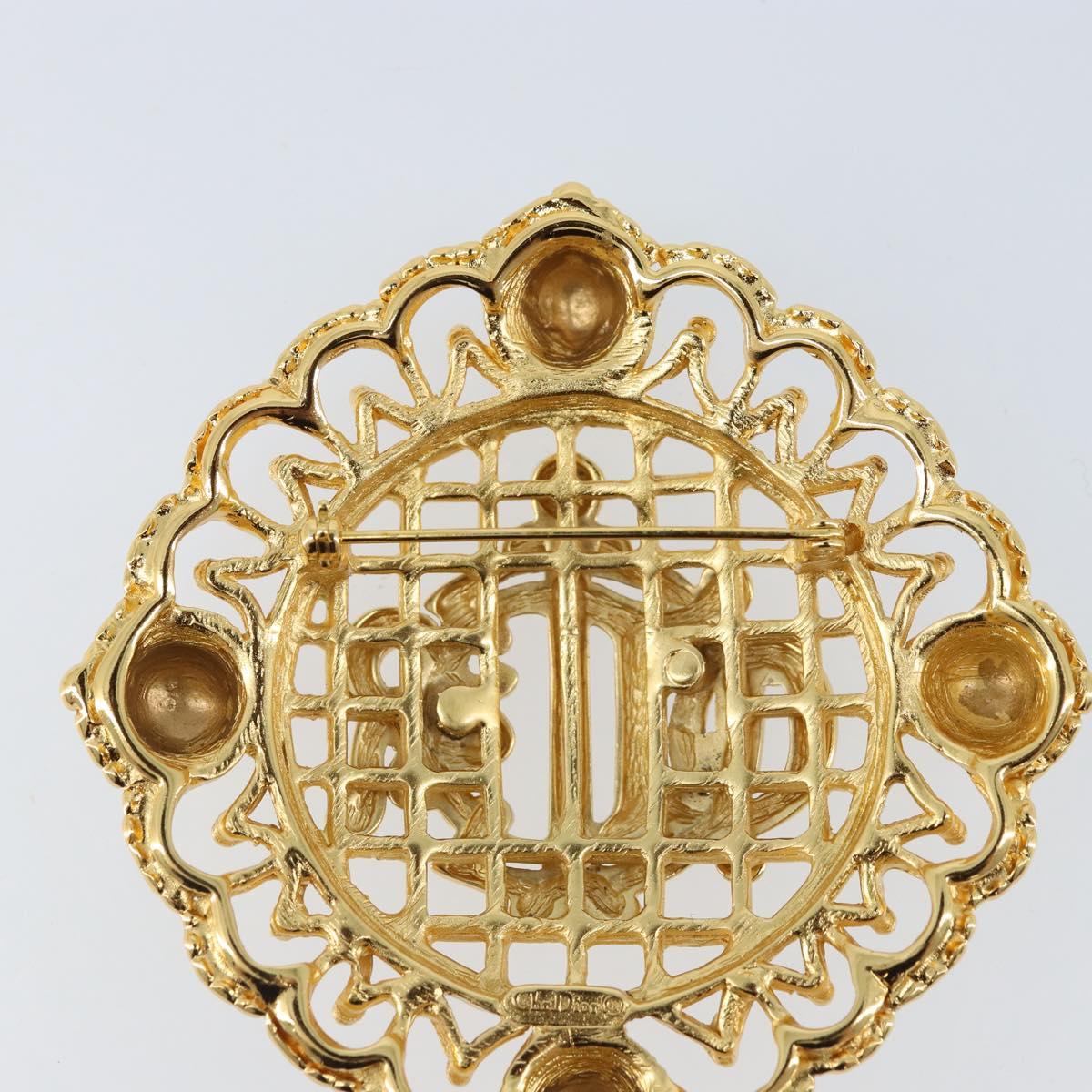 Christian Dior Brooch metal Gold Auth BSZ410V