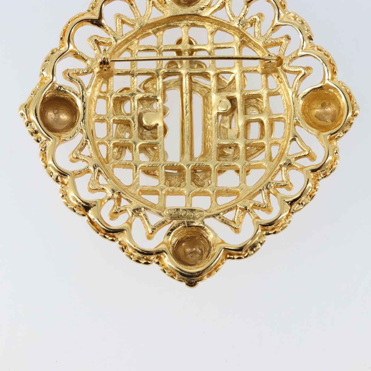 Christian Dior Brooch metal Gold Auth BSZ410V