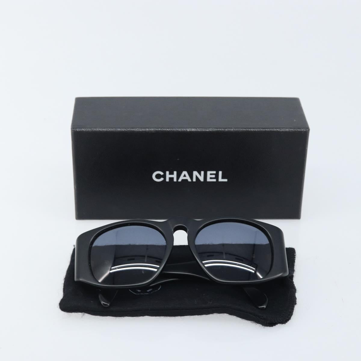 CHANEL Sunglasses plastic Black CC Auth BSZ412V