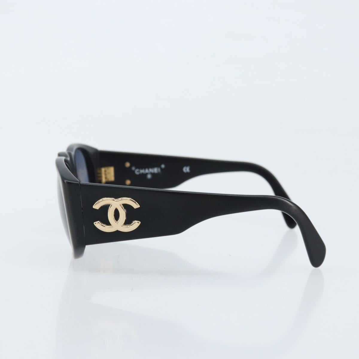CHANEL Sunglasses plastic Black CC Auth BSZ412V