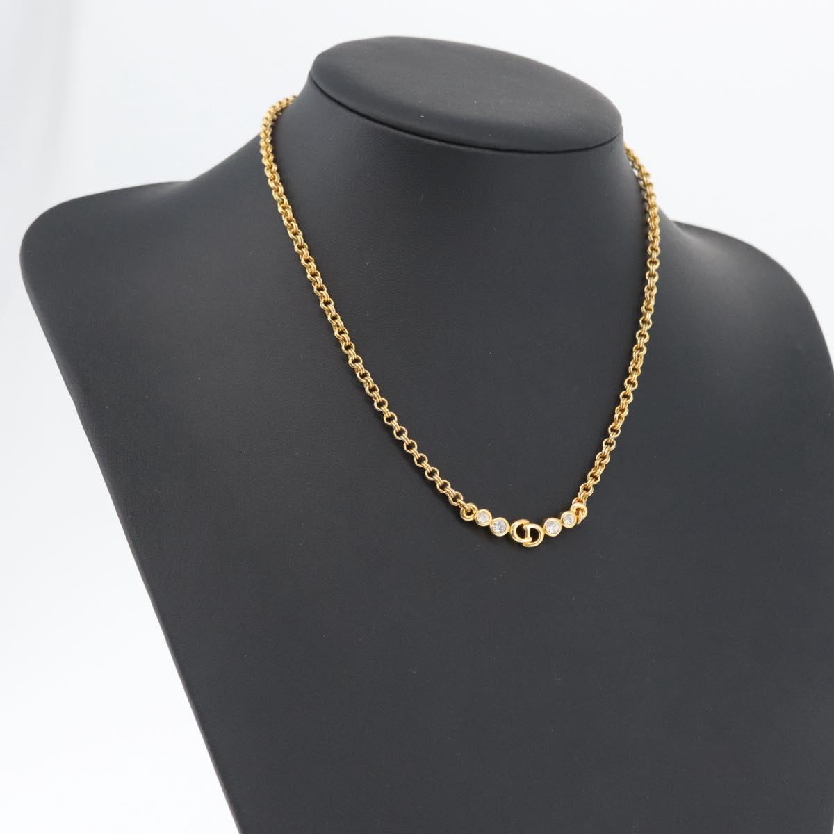 Christian Dior Necklace metal Gold Auth BSZ414V