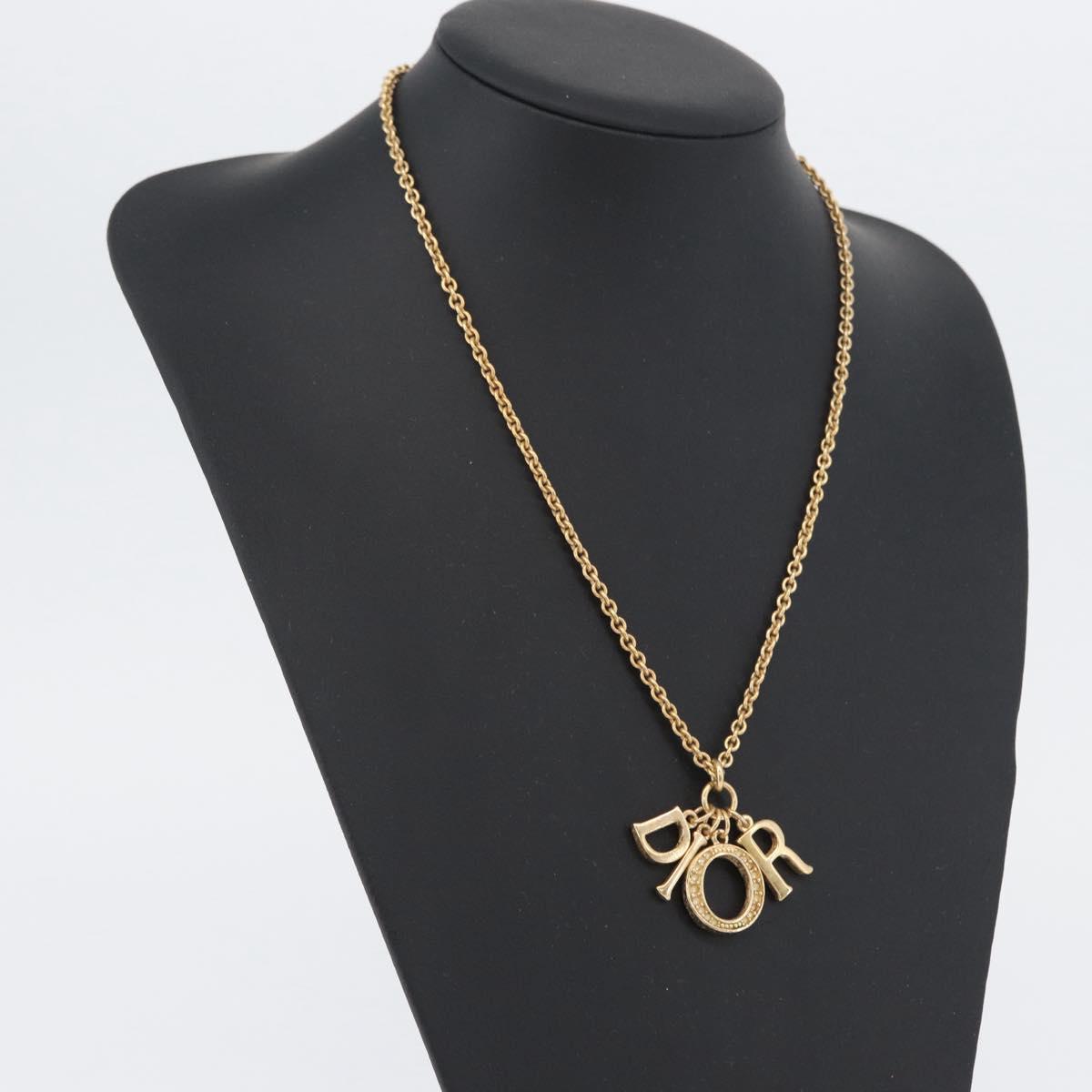 Christian Dior Necklace metal Gold Auth BSZ415
