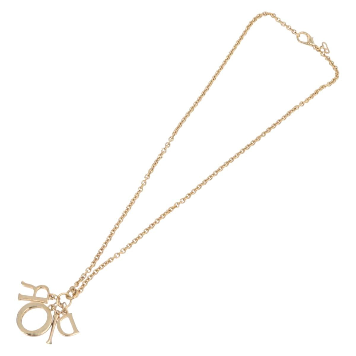 Christian Dior Necklace metal Gold Auth BSZ415