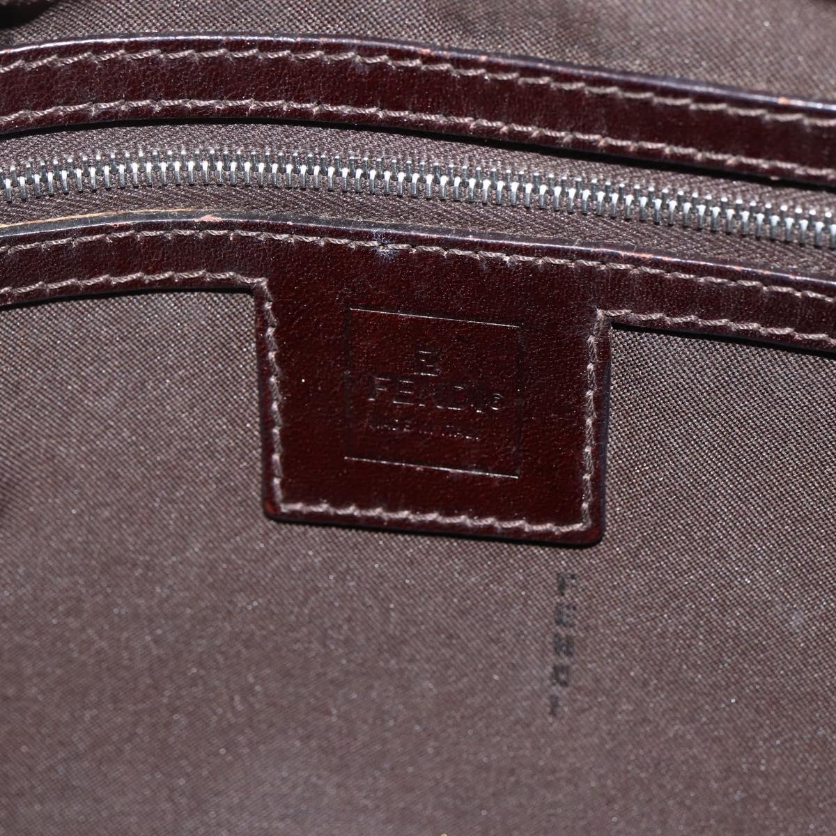 FENDI Zucca Canvas Shoulder Bag Black Brown Auth BSZ424