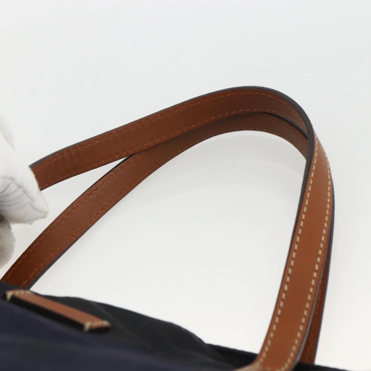 GUCCI GG Canvas Tote Bag Nylon Navy Gold 282439 Auth BSZ426