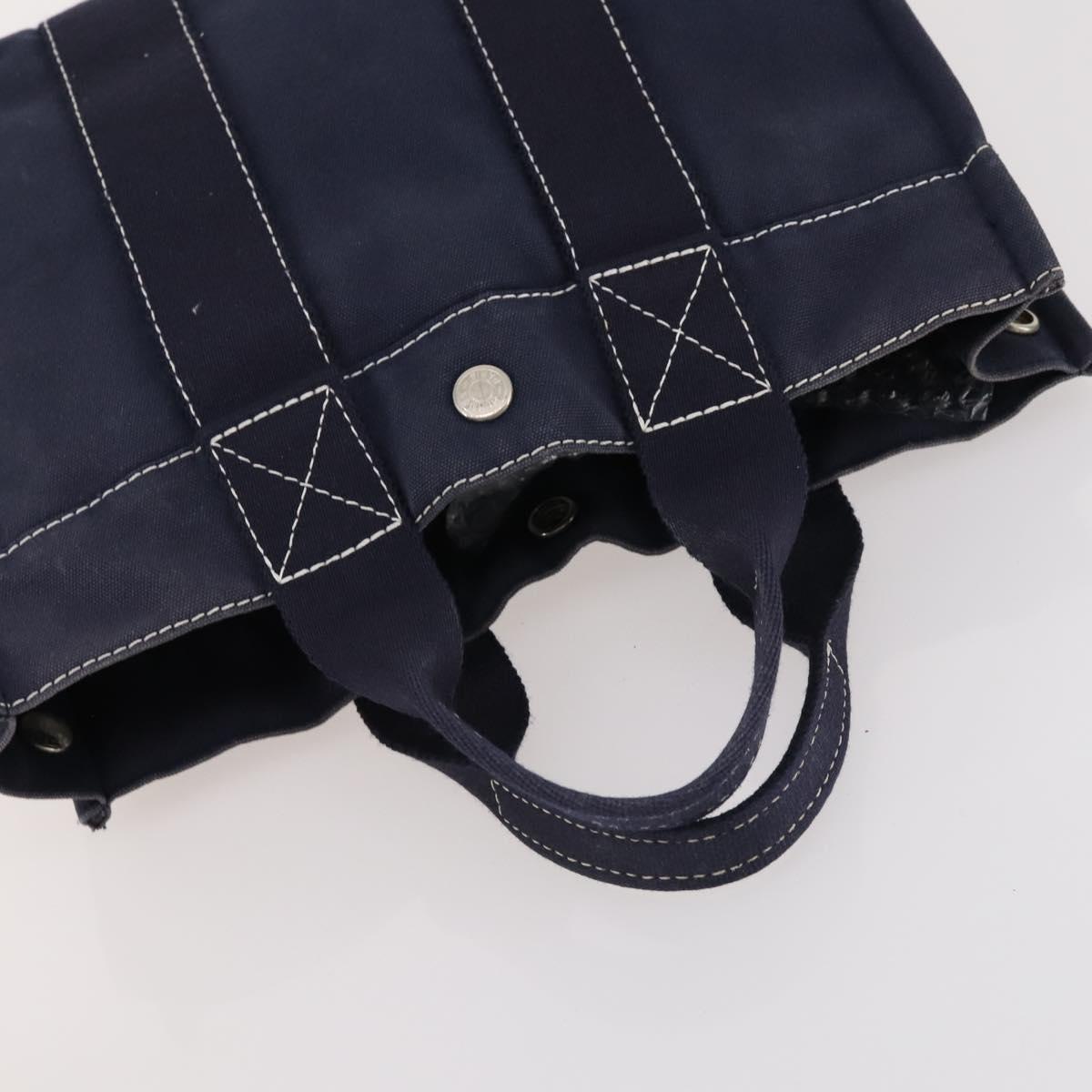 HERMES Fourre Tout Hand Bag Canvas 5 Set Black Red Navy Auth BSZ443