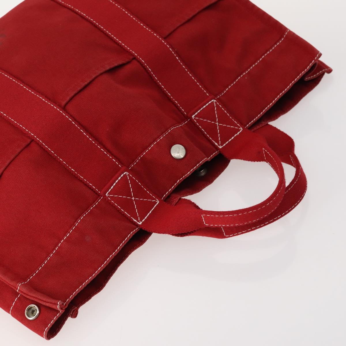 HERMES Fourre Tout Hand Bag Canvas 5 Set Black Red Navy Auth BSZ443