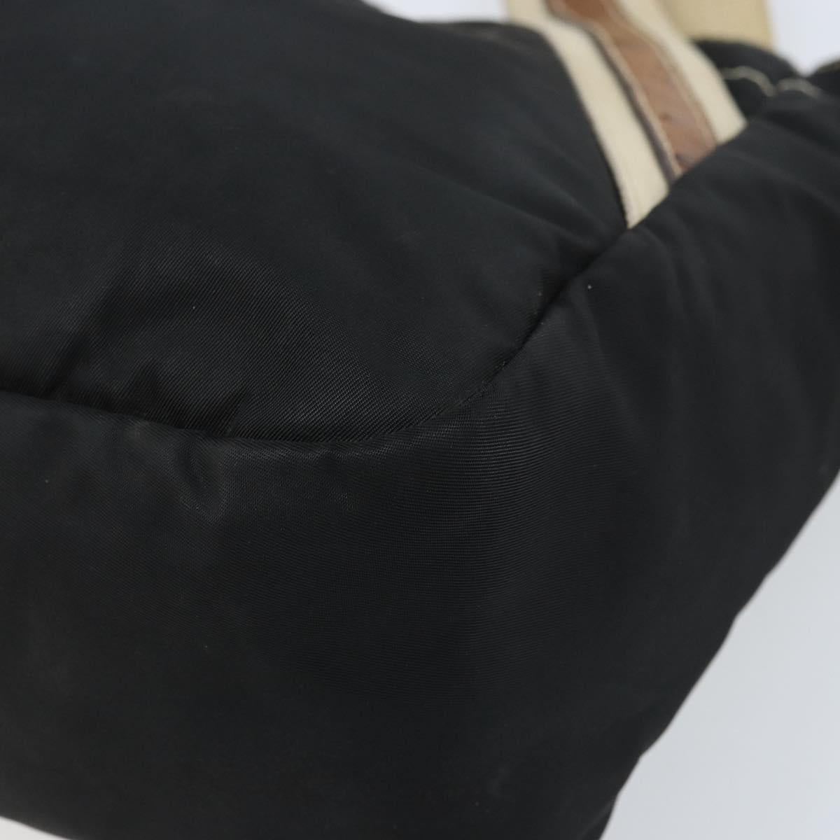 PRADA Hand Bag Nylon Black Silver Auth BSZ447