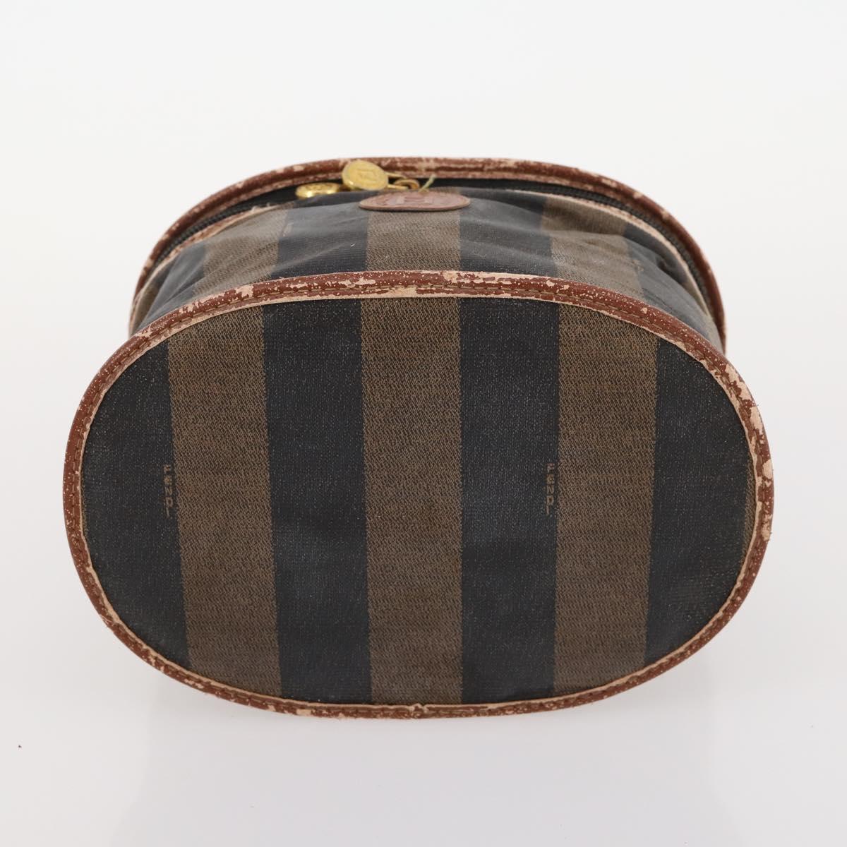 Fendi Chloe Pecan Canvas Hand Bag Leather 4 Set Black Brown Auth BSZ448
