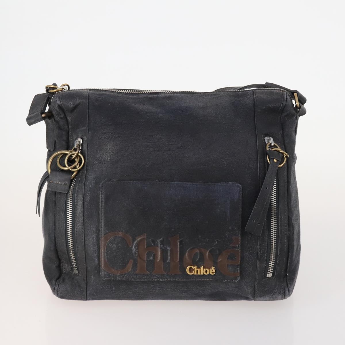 Fendi Chloe Pecan Canvas Hand Bag Leather 4 Set Black Brown Auth BSZ448