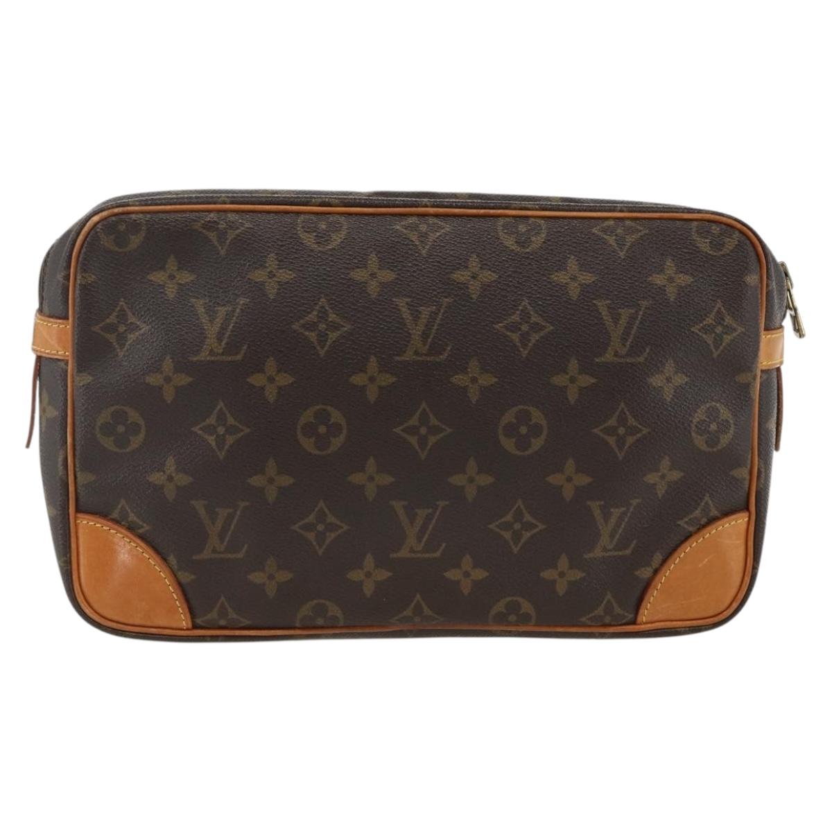LOUIS VUITTON Monogram Compiegne 28 Clutch Bag M51845 LV Auth BSZ477