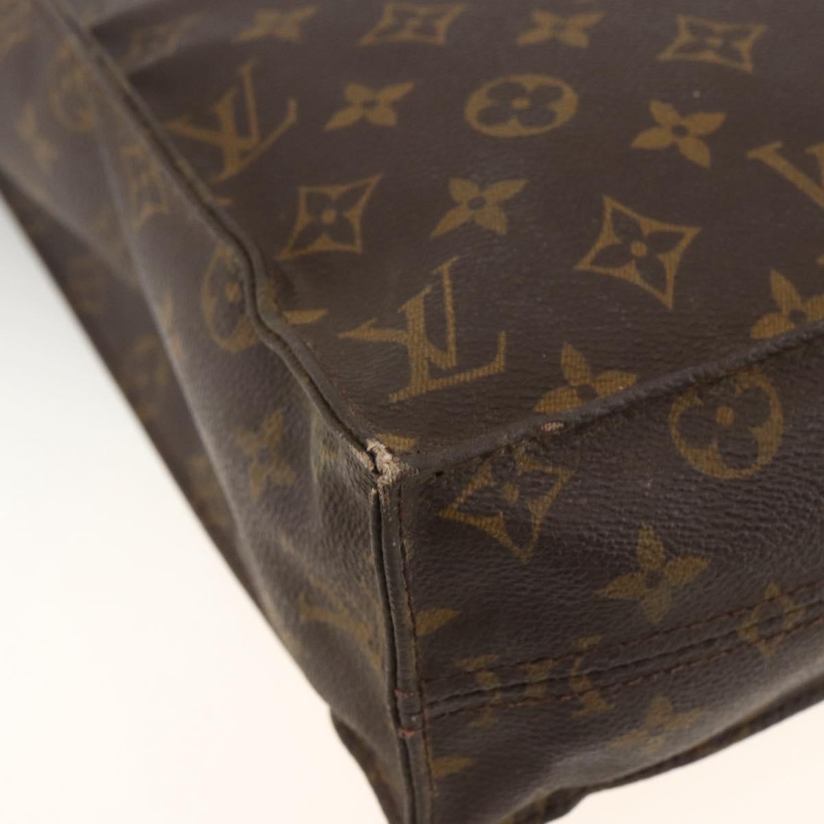 LOUIS VUITTON Monogram Sac Plat Hand Bag M51140 LV Auth BSZ481