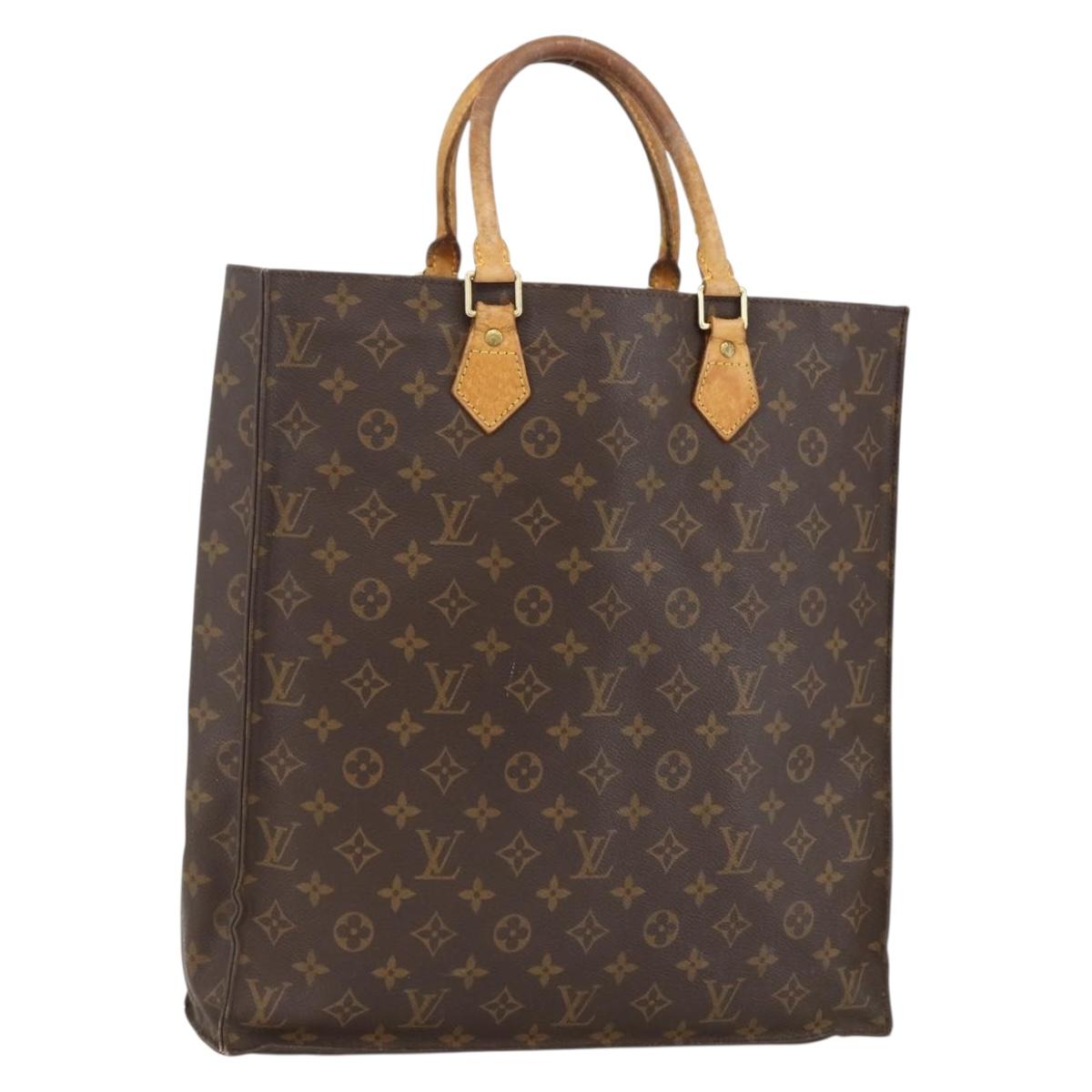 LOUIS VUITTON Monogram Sac Plat Hand Bag M51140 LV Auth BSZ481