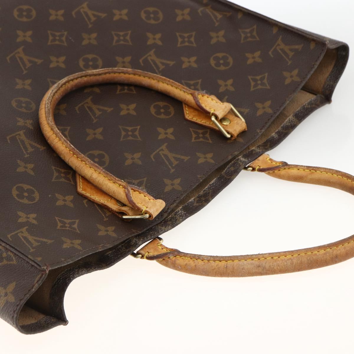 LOUIS VUITTON Monogram Sac Plat Hand Bag M51140 LV Auth BSZ481
