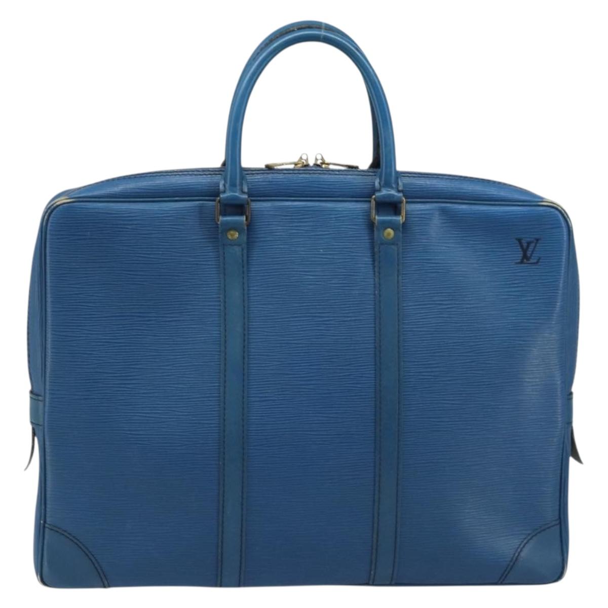 LOUIS VUITTON Epi Porte Documents Voyage Business Bag Blue M41144 LV Auth BSZ487