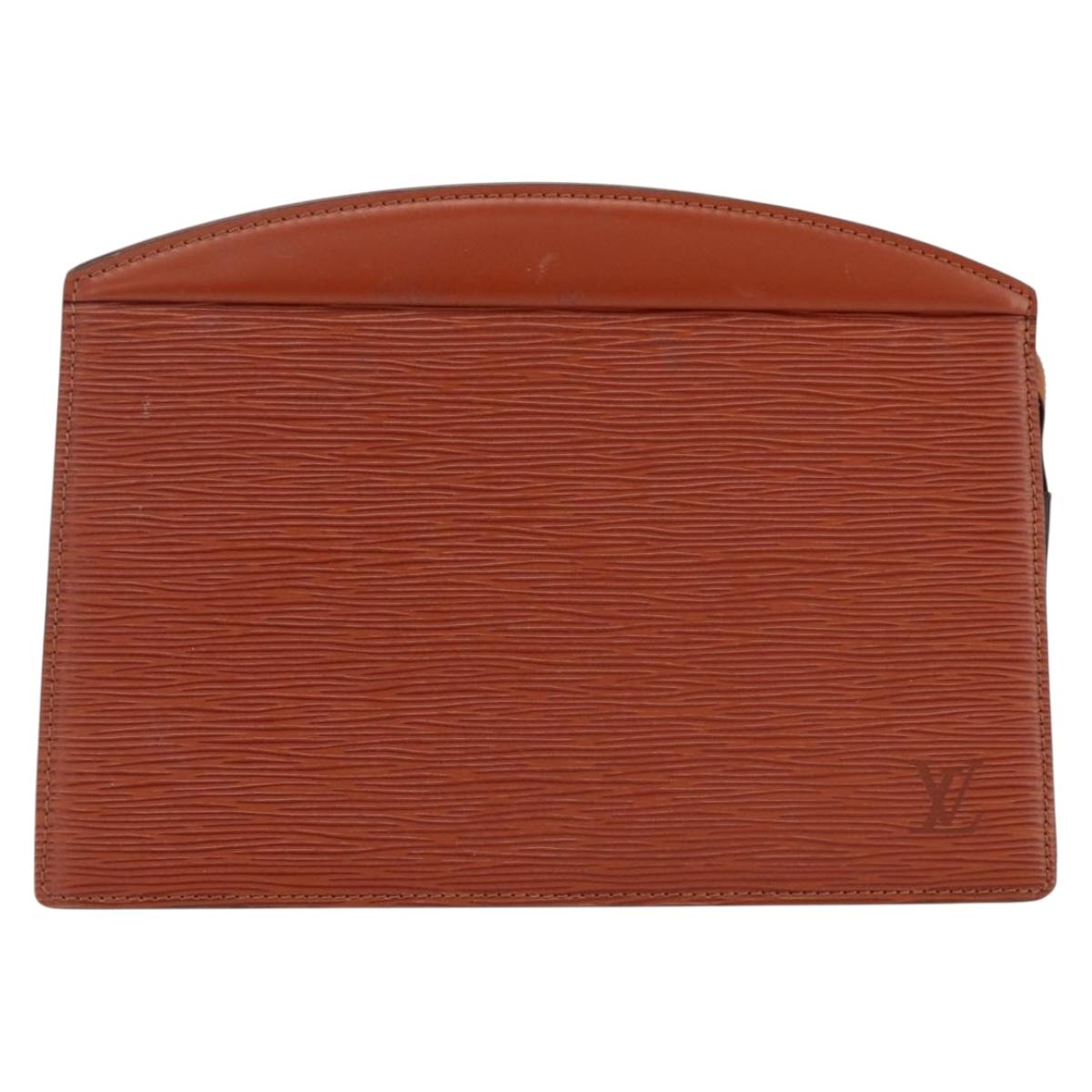 LOUIS VUITTON Epi Trousse Crete Pouch Brown M48403 LV Auth BSZ488