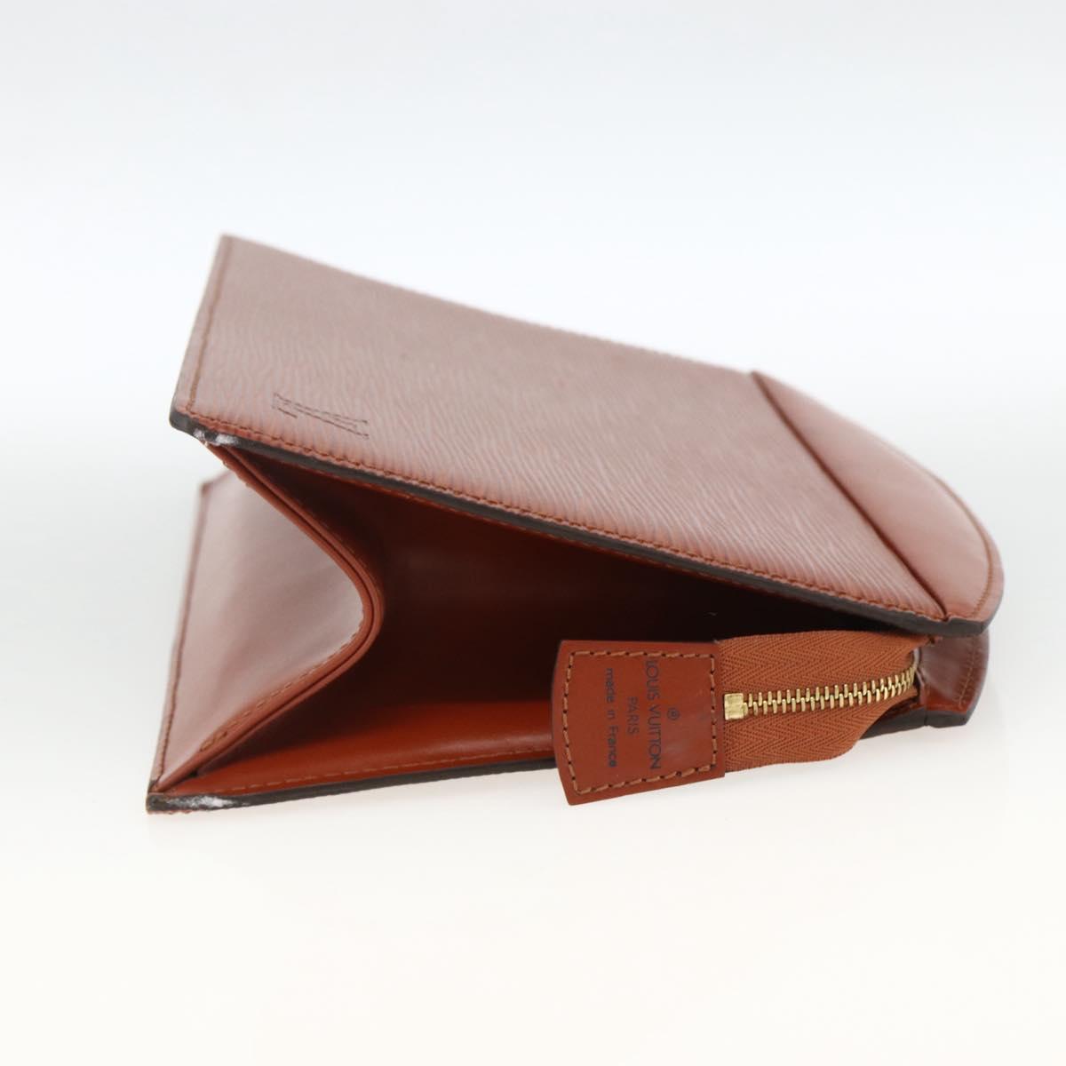 LOUIS VUITTON Epi Trousse Crete Pouch Brown M48403 LV Auth BSZ488