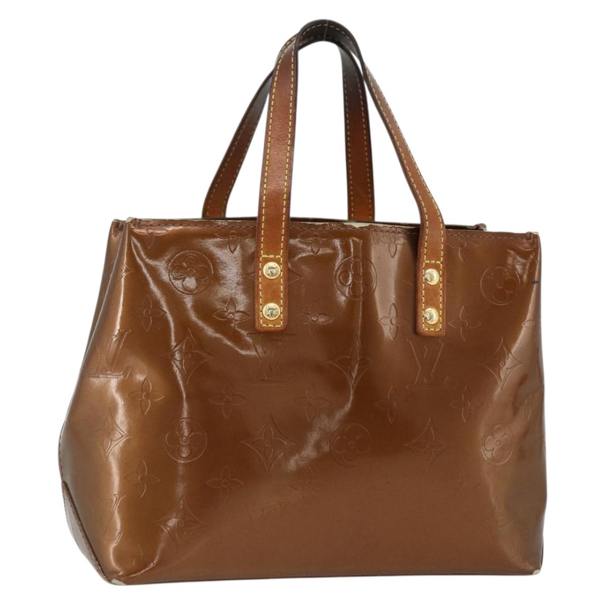 LOUIS VUITTON Monogram Vernis Reade PM Hand Bag Bronze M91146 LV Auth BSZ490