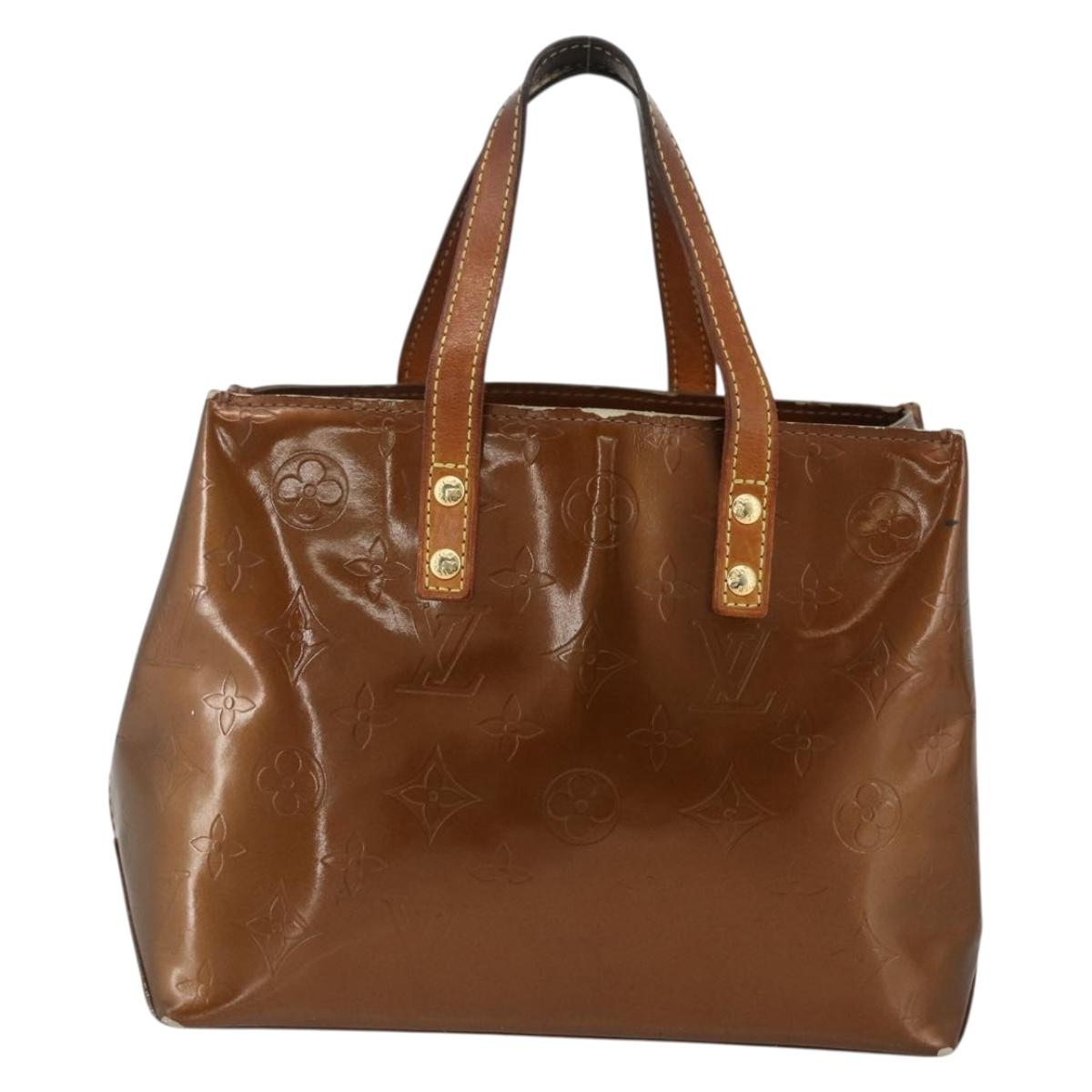 LOUIS VUITTON Monogram Vernis Reade PM Hand Bag Bronze M91146 LV Auth BSZ490