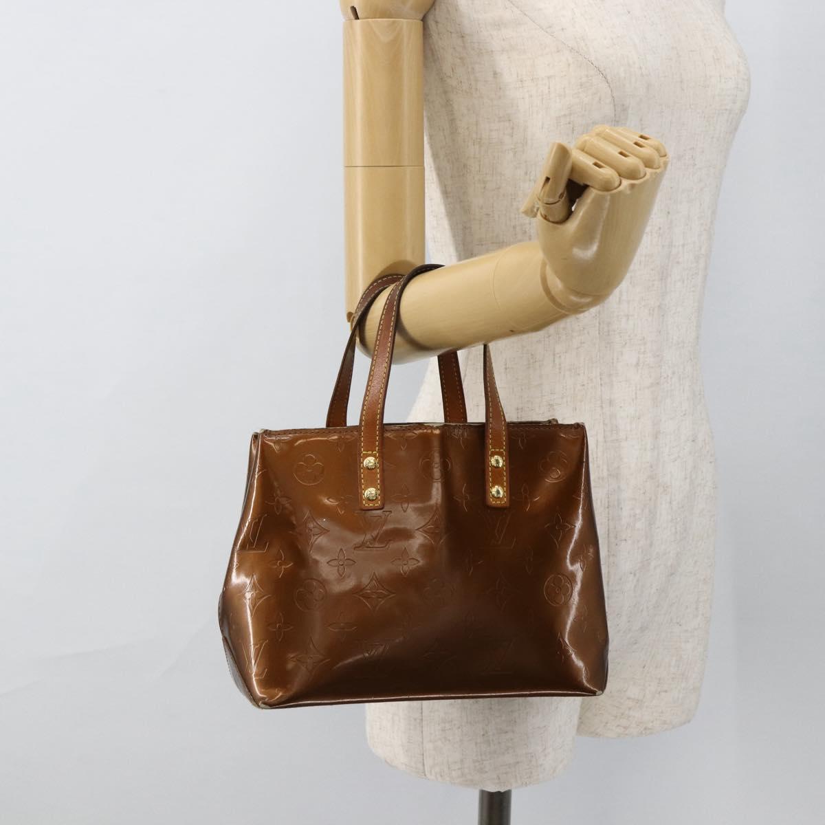 LOUIS VUITTON Monogram Vernis Reade PM Hand Bag Bronze M91146 LV Auth BSZ490